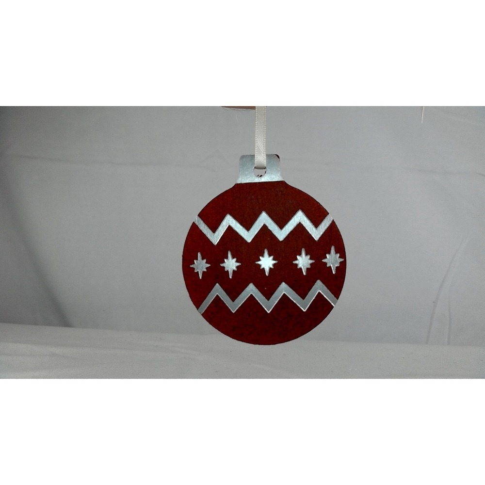 Longaberger WoodCrafts Red Round Christmas‎ Ornament Maple Wood Tie On - NEW